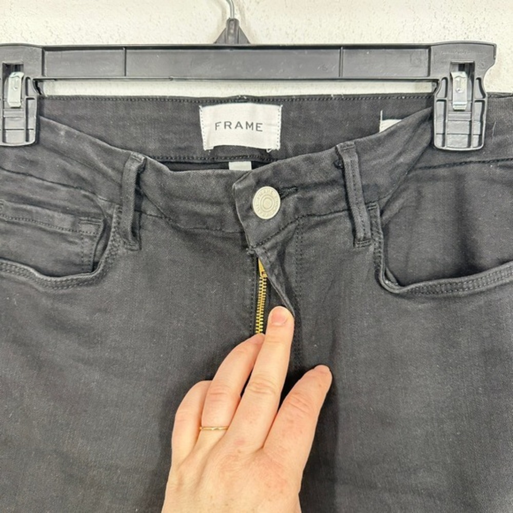 FRAME Le Crop Mini Boot Jeans Black Denim Cropped Flare‎ Womens Size 28 - Picture 3 of 9